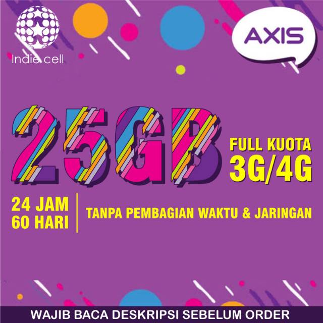 AXIS VOUCHER 25GB FULL 3G/4G - 24 JAM - 60 HARI