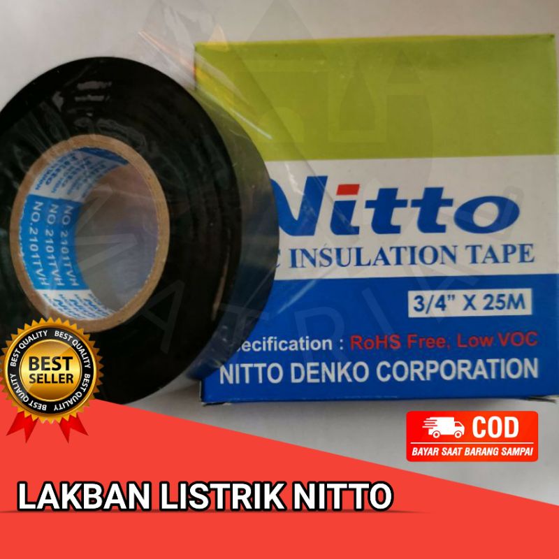 NITTO NITO LAKBAN LISTRIK LAKBAN LISTRIK ELASTIS LAKBAN HITAM LISTRIK NITTO Murah