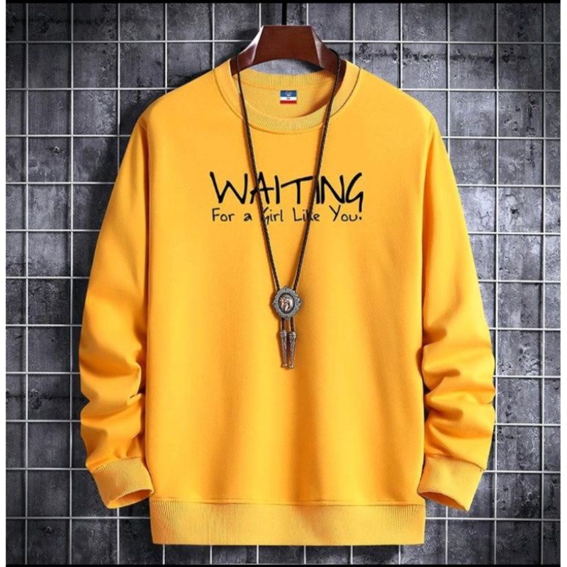 sweater crewneck pria wanita termurah WAITING/basic sweater kualitas mantap