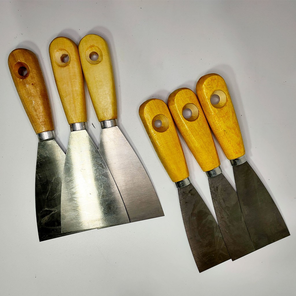 KAPE GAGANG KAYU / PISAU DEMPUL / KAPI SCRAP SKRAP SCRAPER ALAT PENGEROK KEROK CAT TEMBOK GAGANG KAYU MURAH