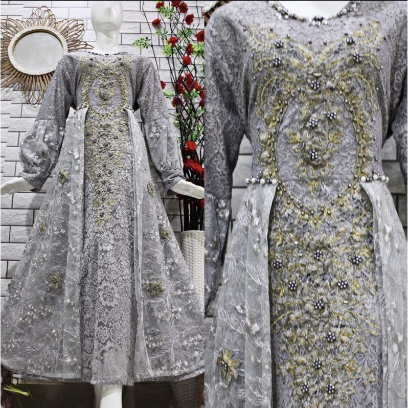 Gamis tile burkat tangan balon