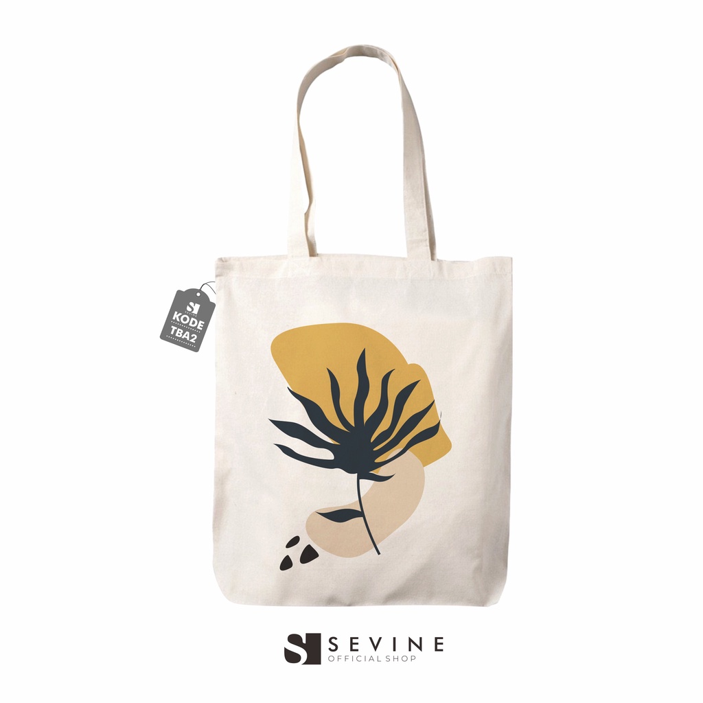 Sevine Tote Bag Resleting Drill Totebag Tas Laptop Wanita Tropical Abstrak  Custom - TBA