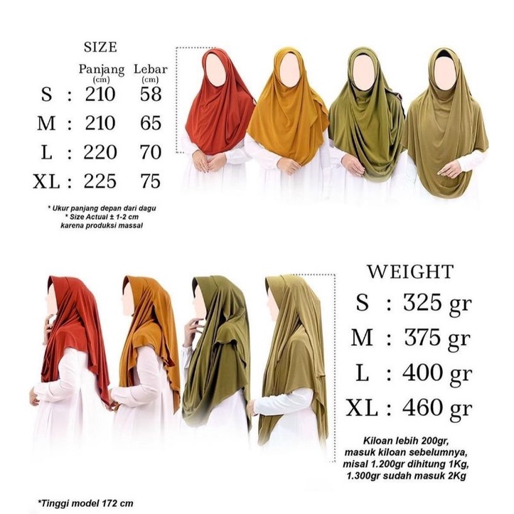 Atelier Angelina Daily instan Khimar SP size M Peacock