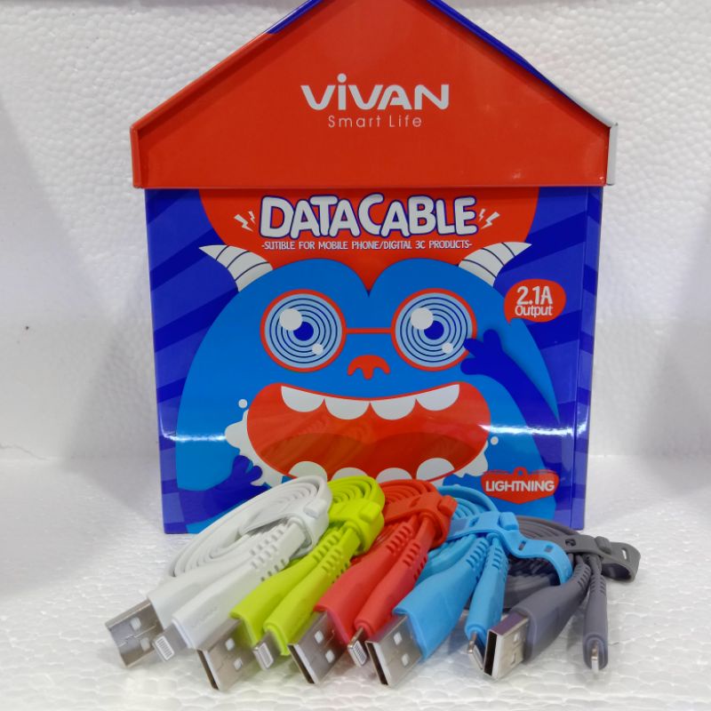 KABEL charger VIVAN ORIGINAL COLOKAN IPHONE 5/6/7/8 CSL100S