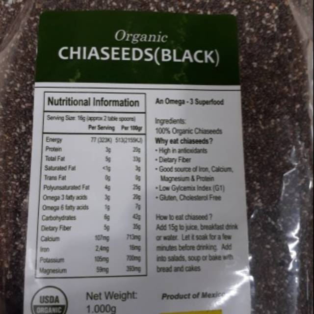 

Organic chiaseed 1 kilo