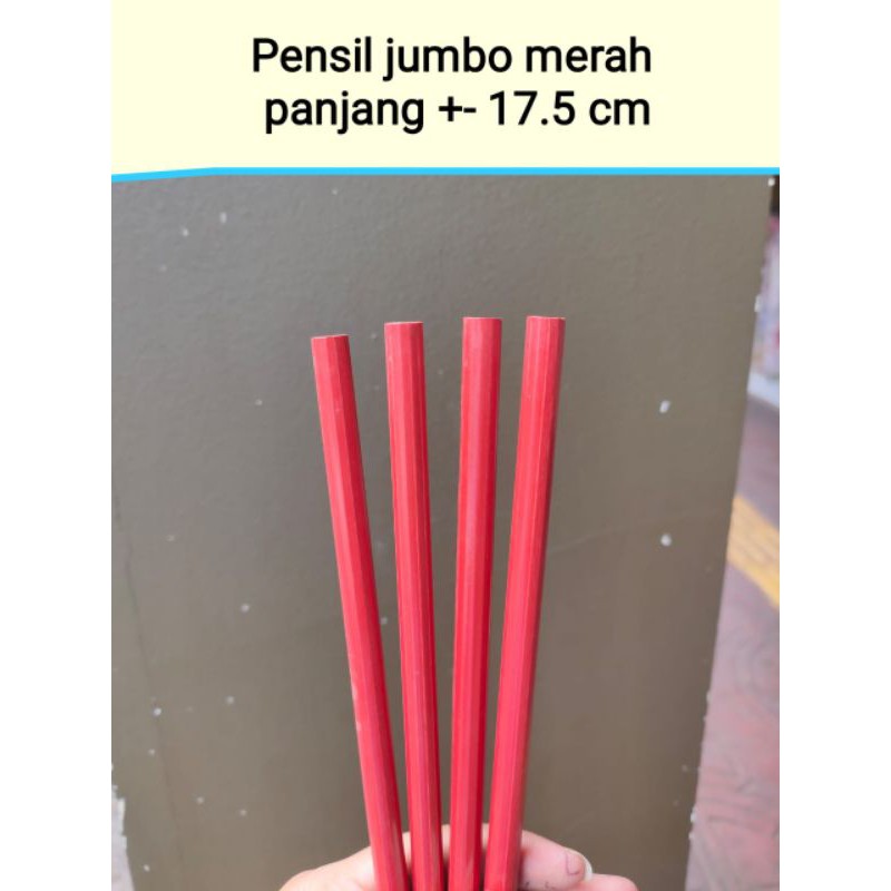 

pensil jumbo merah lead biasa