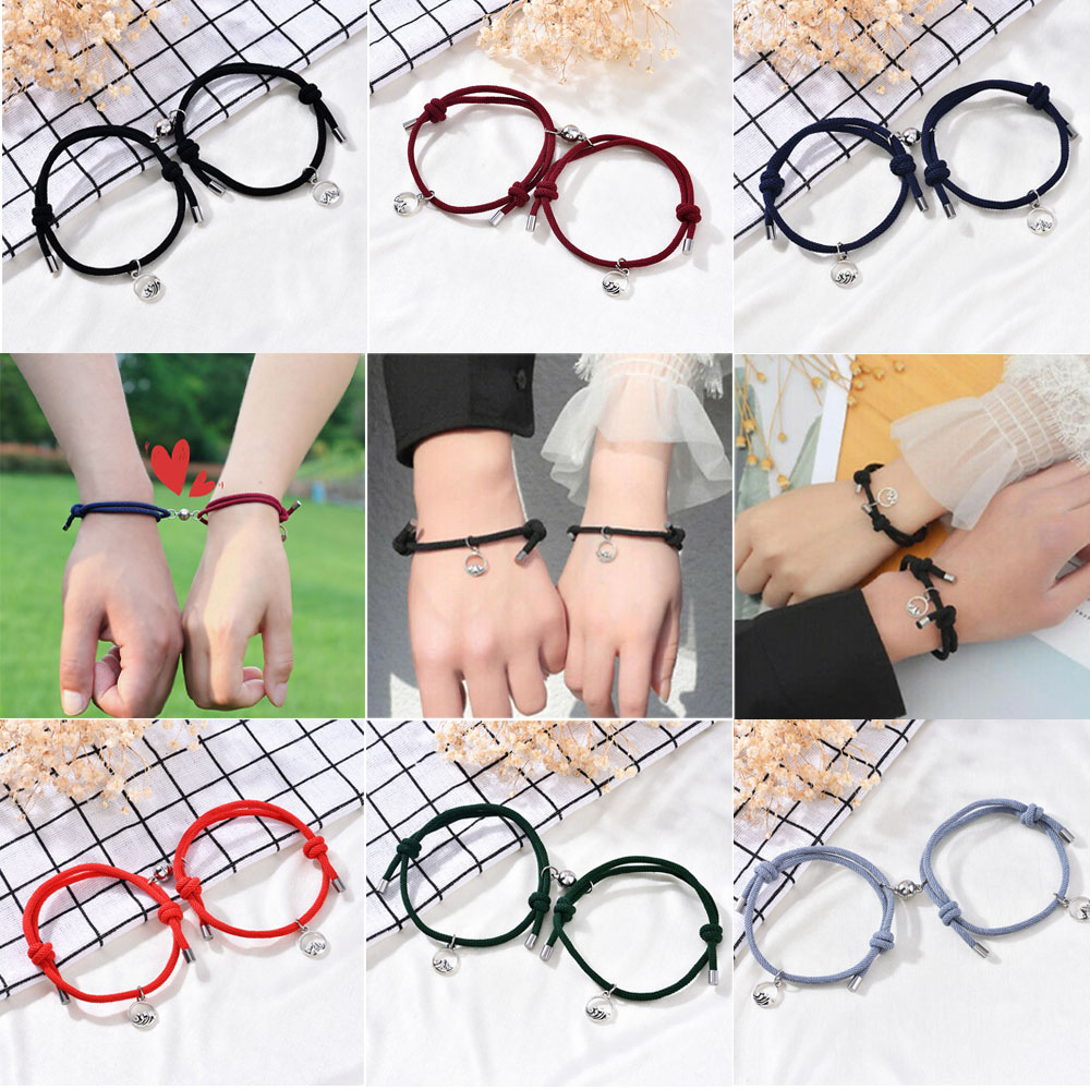 【COD Tangding】6 Colors Magnetic Attract Bracelets Friendship Rope Couple Love Jewelry New Fashion Accessory