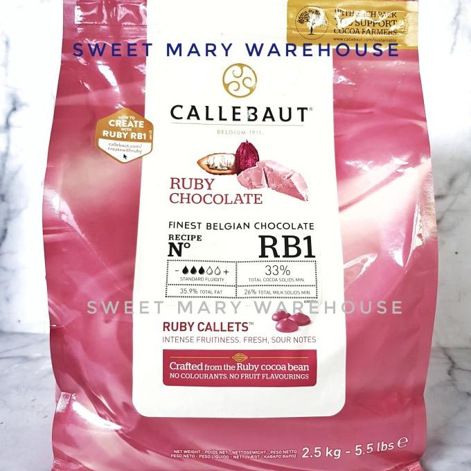 

Callebaut Ruby RB1 500gr Callebaut Couverture Chocolate Pink Callets ---NEW---