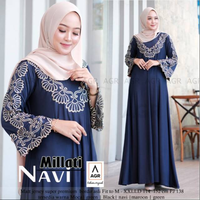 GAMIS // MILLATI MAXI // GAMIS BAHAN JERSEY SUPER PREMIUM