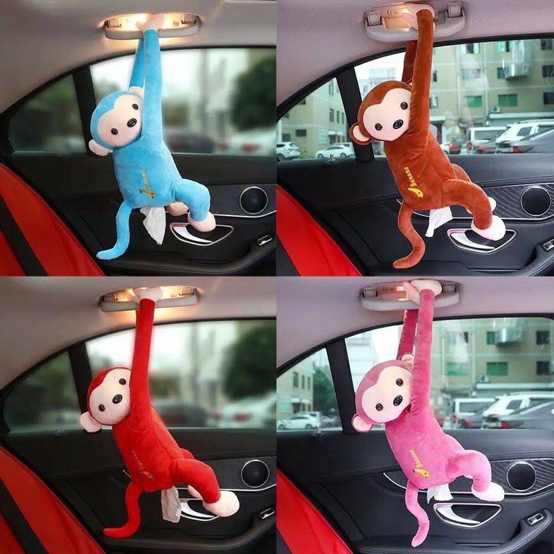 Tempat Tisu Mobil tempat tisu gantung tempat tisu Karakter Monkey lucu