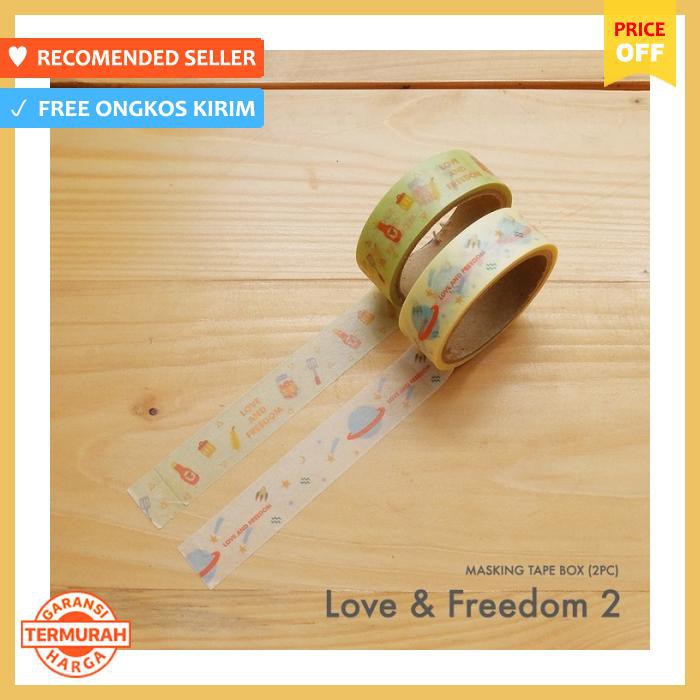 

Selotip & Double Tape - Masking Tape Box Love And Freedom 2 (Selotip Dekorasi) - Pengikat & Perekat