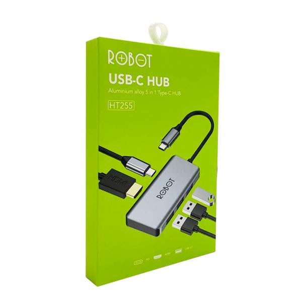 Robot HT255 5in1 USB-C HUB Adapter Type C HUB PD USB 3.0 HDM Adaptor