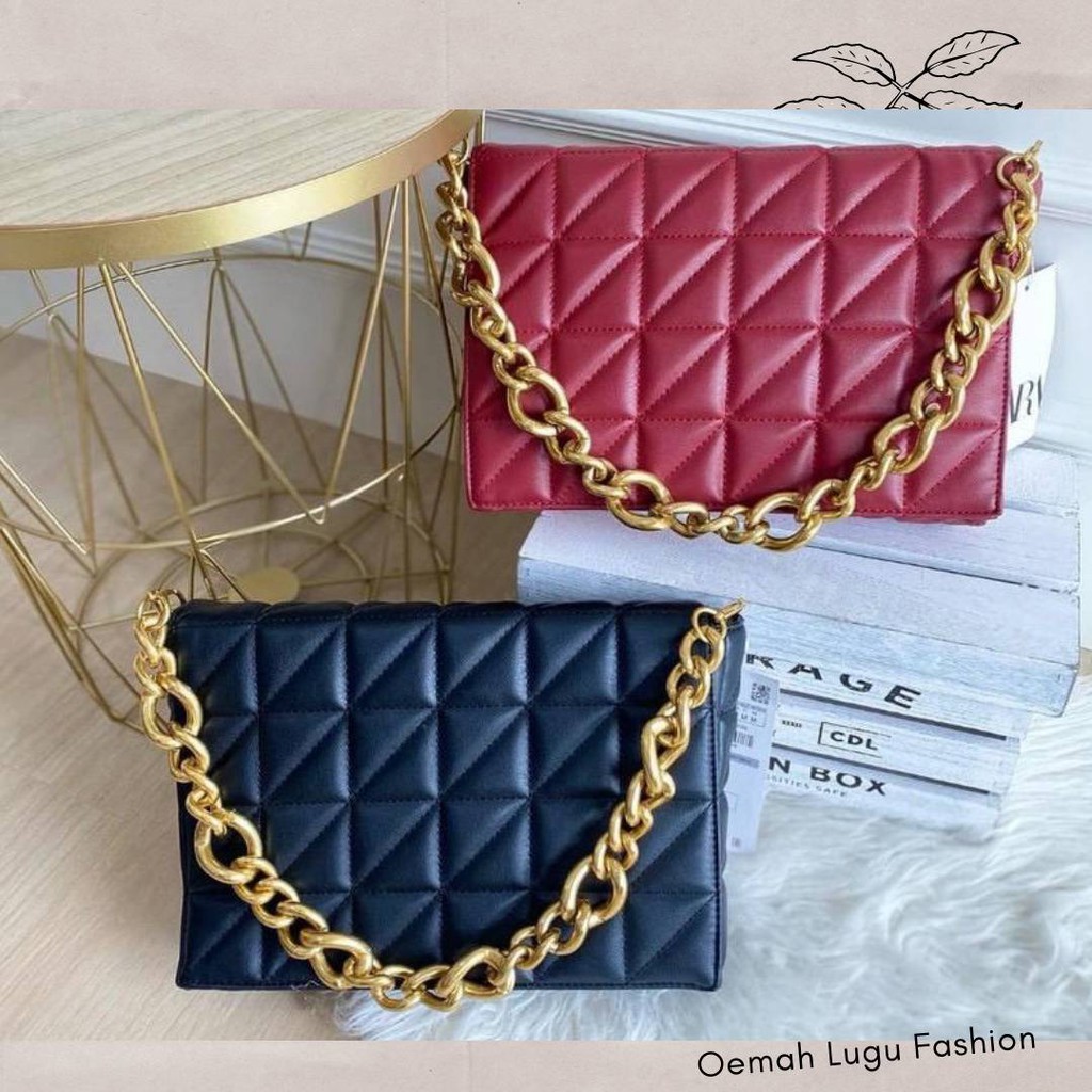Tas Zara Bahu Empuk / Zara Bahu Rantai Empuk / New Arrival Zara Quilted