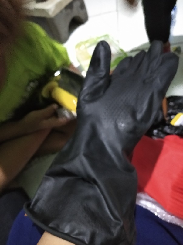 Kenmater Sarung Tangan Karet Hitam - Latex Hand Gloves