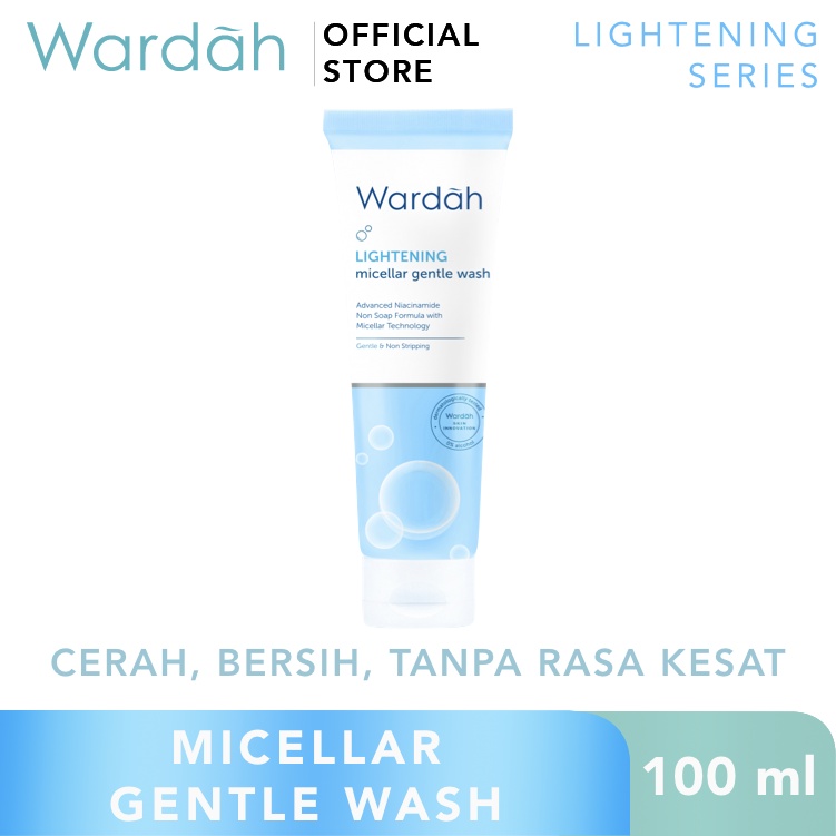 Wardah Lightening Micellar Gentle Wash - Pembersih Wajah (kulit kering)  - BISA COD