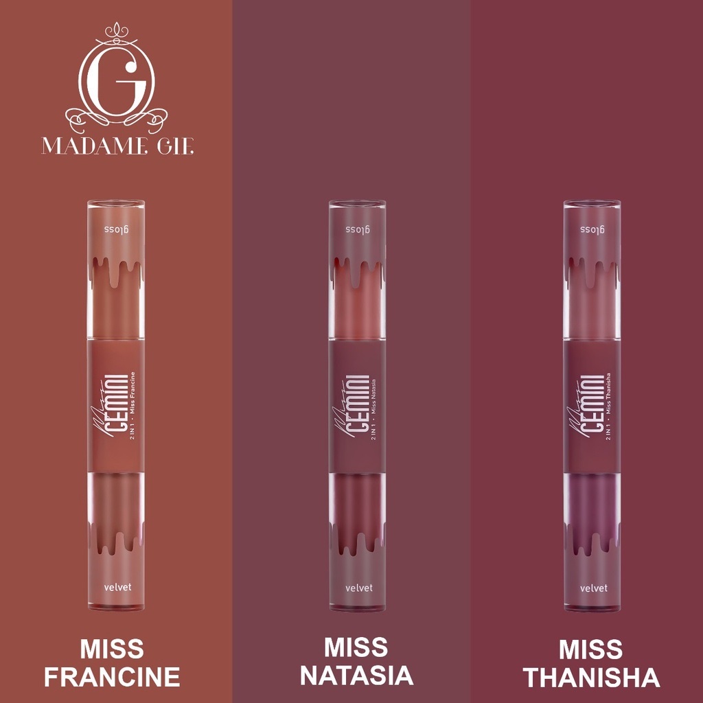 Monsoon - Madame Gie Miss Gemini 2 in 1 Gloss n Velvet - Make Up Lipstick