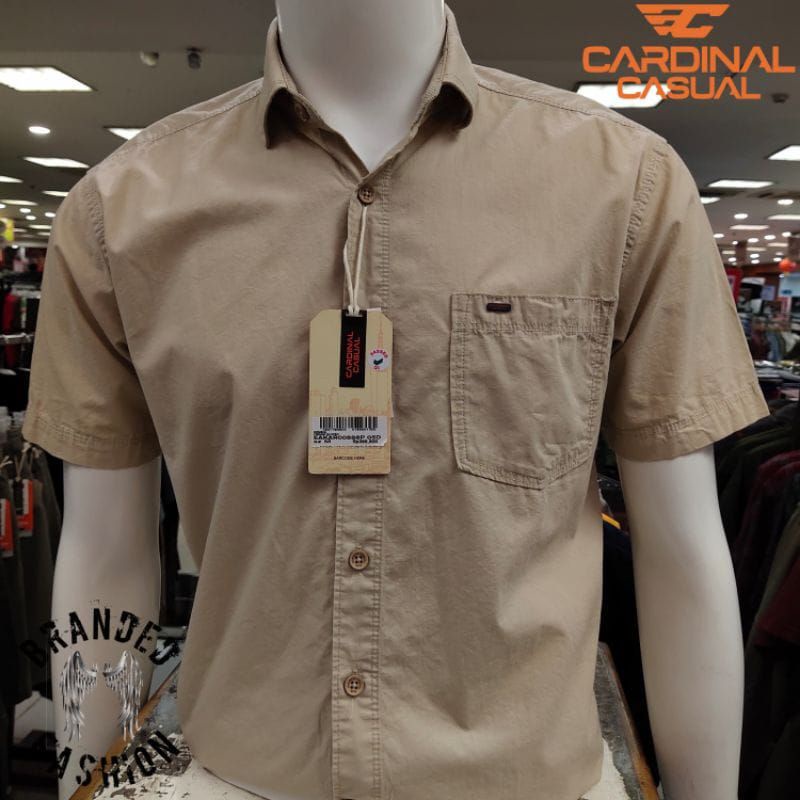 kemeja casual cardinal original terbaru kemeja polos pria tangan pendek