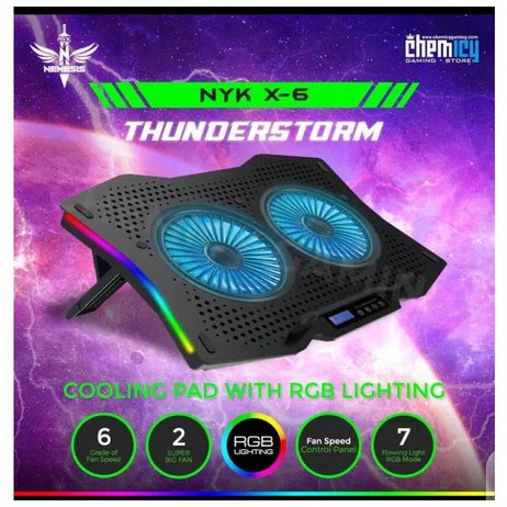 NYK Thunderstorm X6 X-6 X 6 Gaming Notebook Cooling Fan Pad