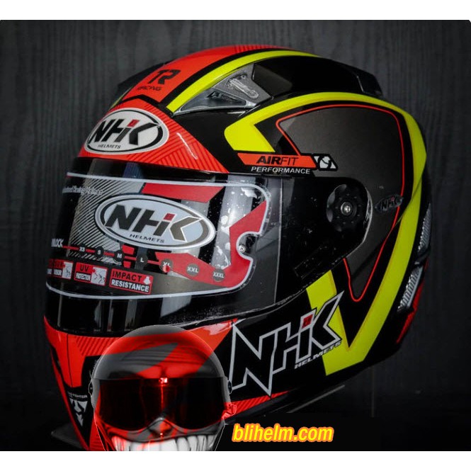 HELM NHK TERMINATOR TD PROTON BLACK ORANGE FULL FACE HELMET SPECIAL