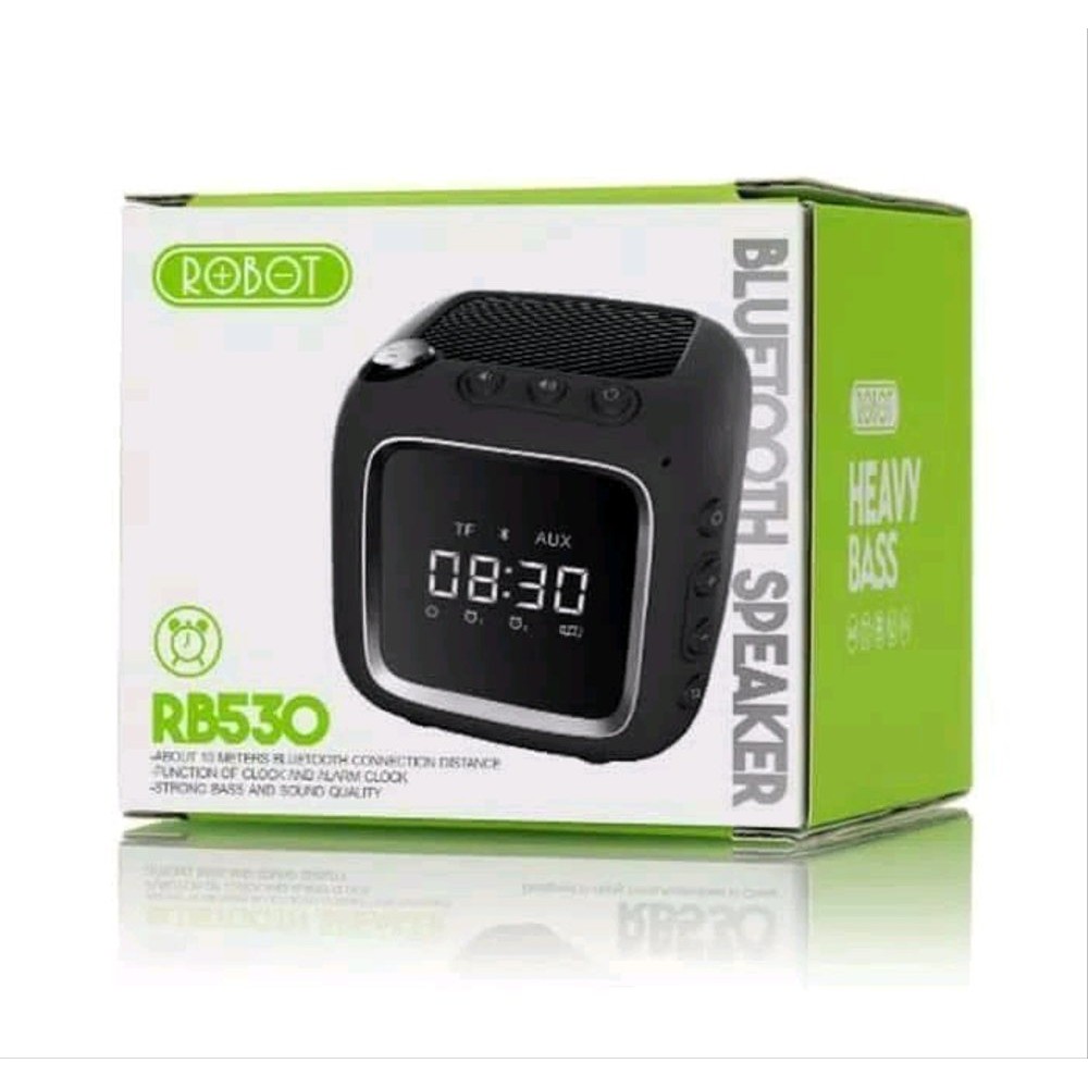 Robot RB530 Speaker Bluetooth With Clock Original Murah