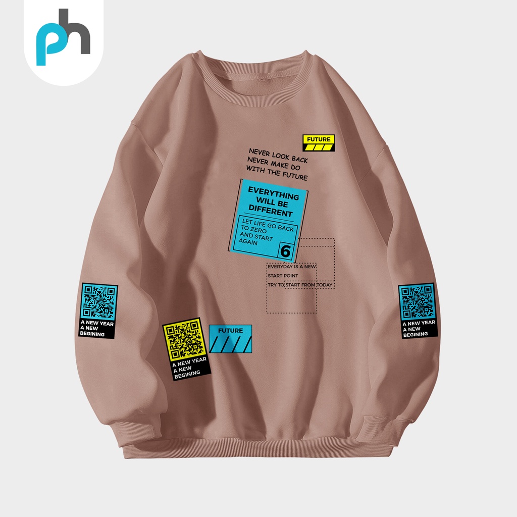 PABRIKHOODIE - BASIC SWEATER NEVER LOOK BACK M-XXL (SABLON) {PRIA &amp; WANITA}