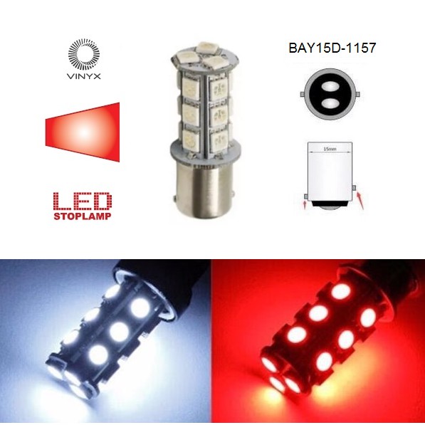 Lampu LED Rem Bayonet SMD 5050 18 Titik Mata Strobo Flash 1157 Putar VINYX Mundur Mobil Motor