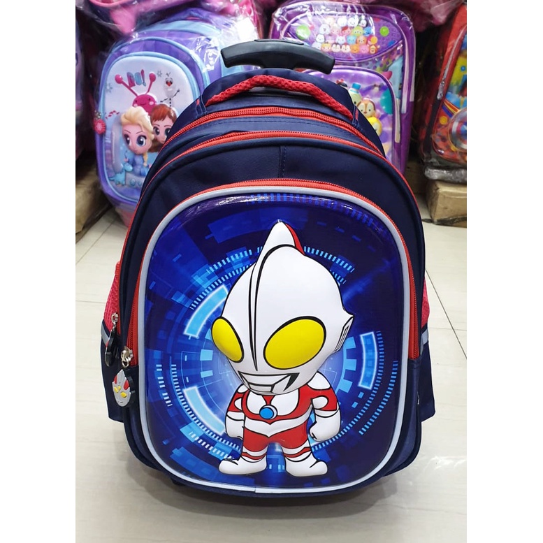 PROMO TERBAIK Tas TROLLEY DORONG ANAK LAKI LAKI SEKOLAH TK / PAUD 12inch GAMBAR ROBOT GLOSSY TIMBUL IMPORT ( luwi 12&quot; )