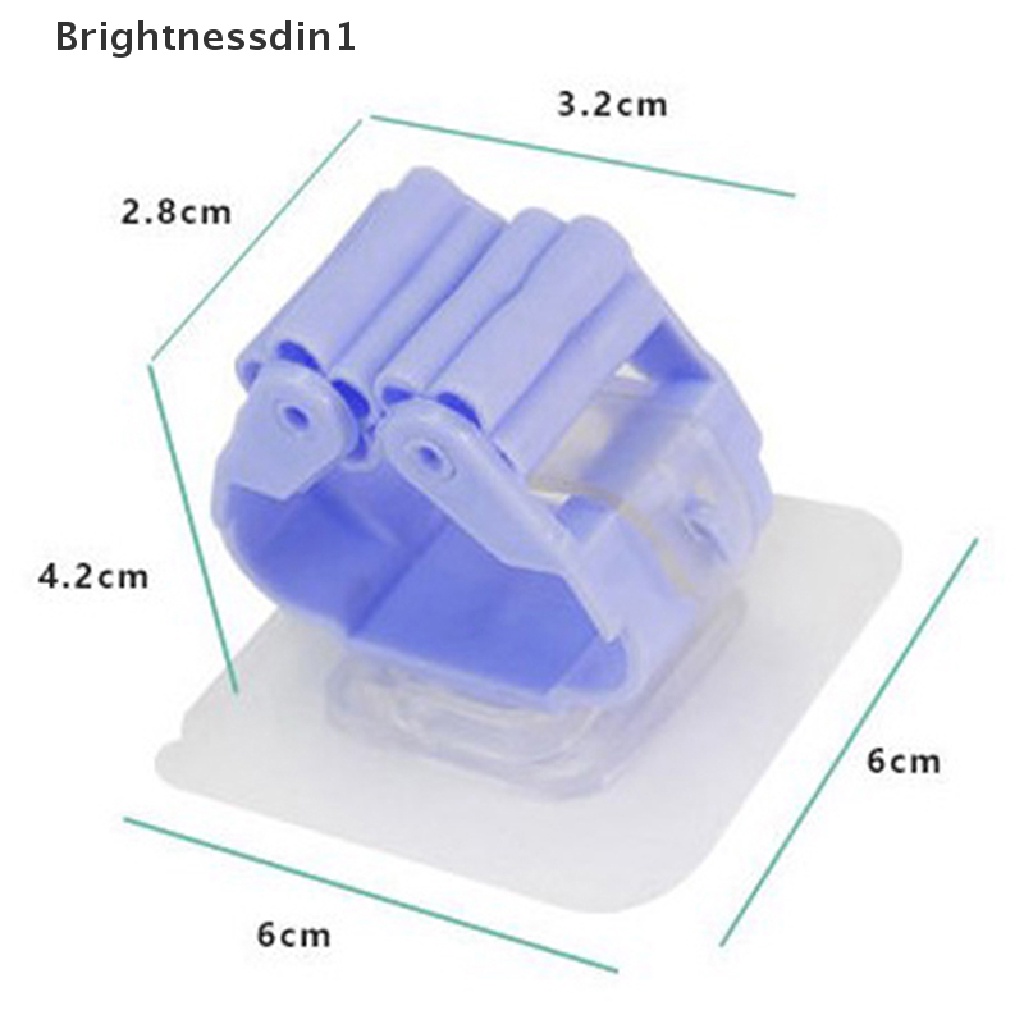 (Brightnessdin1) Klip Holder Sapu / Pel Model Tempel Dinding Untuk Kamar Mandi