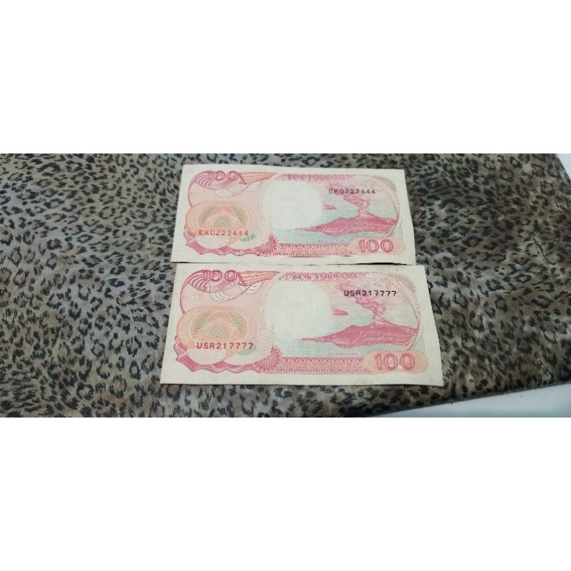 uang kertas 100 rupiah pinisi nomor series cantik