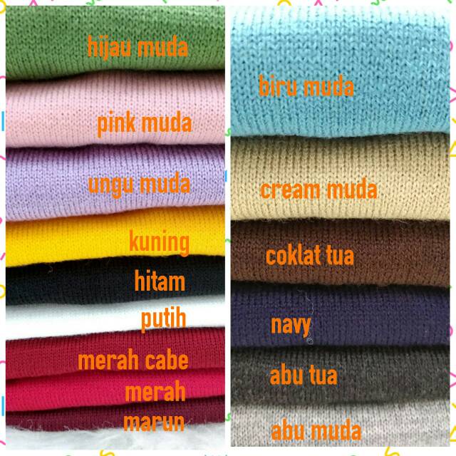 Sweater rajut anak polos kerah bulat