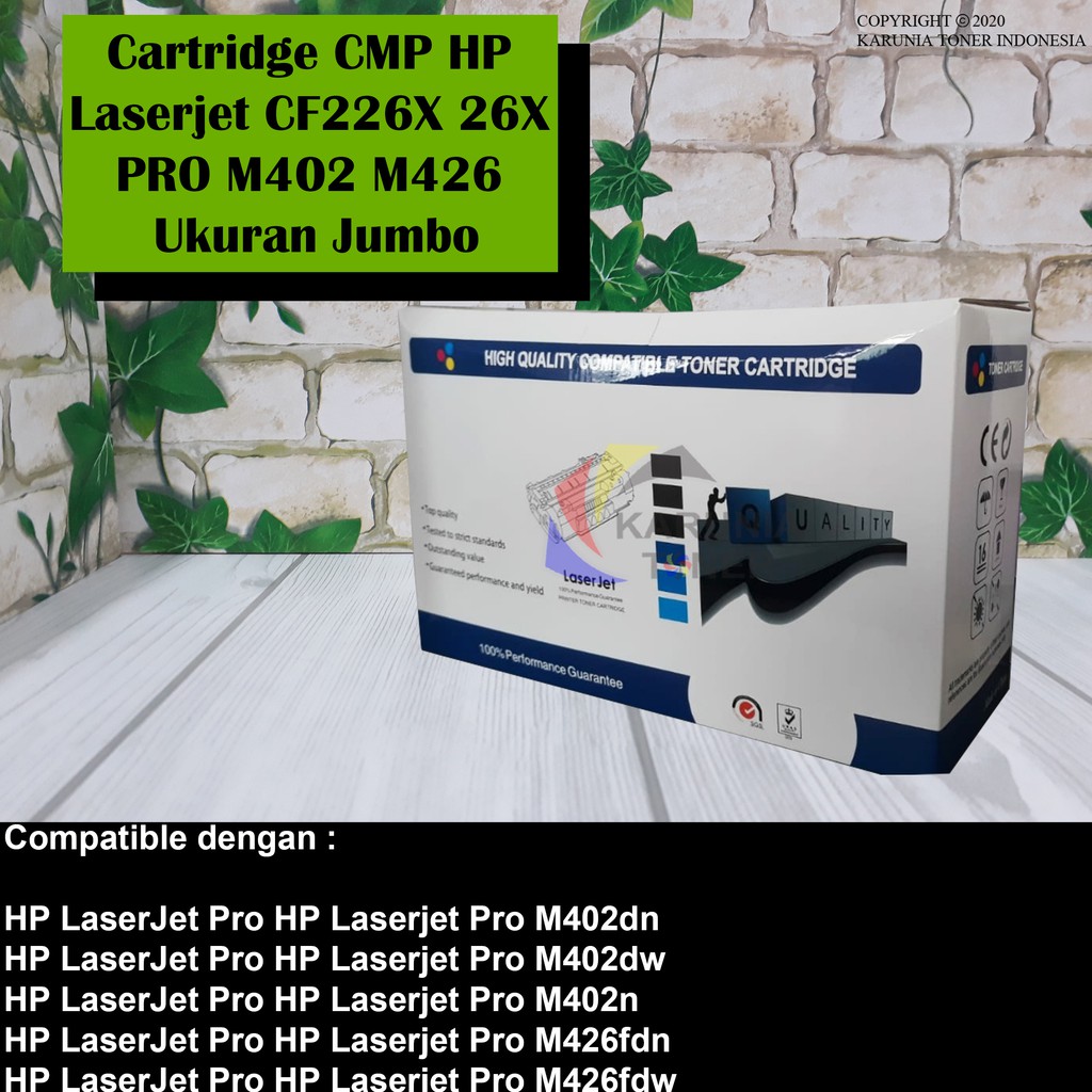 Cartridge CMP HP Laserjet CF226X 26X M402d M402n M402dn M426 M426dw Jumbo