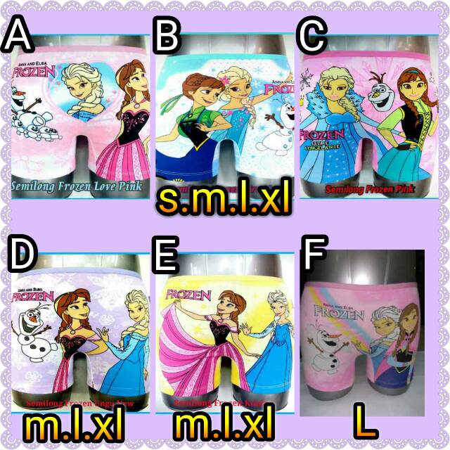 [ sz S.M.L.XL ] CELANA BOXER ANAK SEMI LONG FROZEN