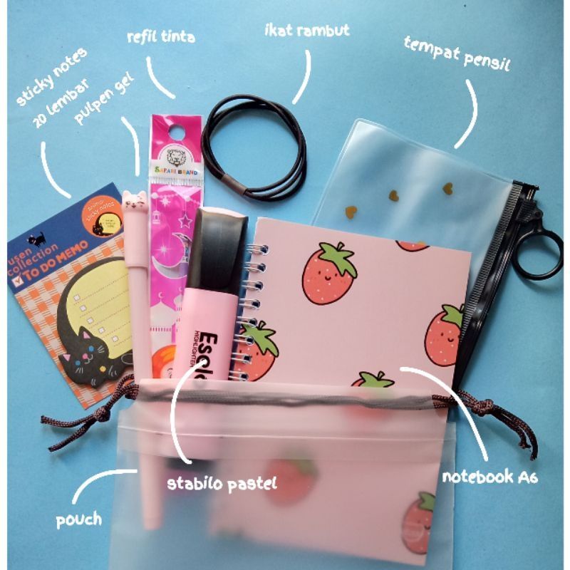 

Alat Tulis Stationary Aesthetic Fancy Set 8in1