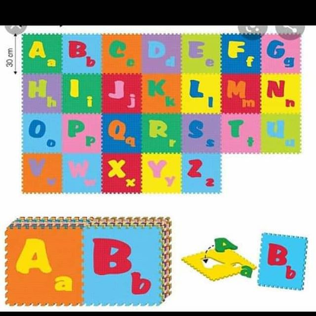 Mainan Edukasi Anak Karpet Matras Puzzle Evamat Evamats Abjad ABC