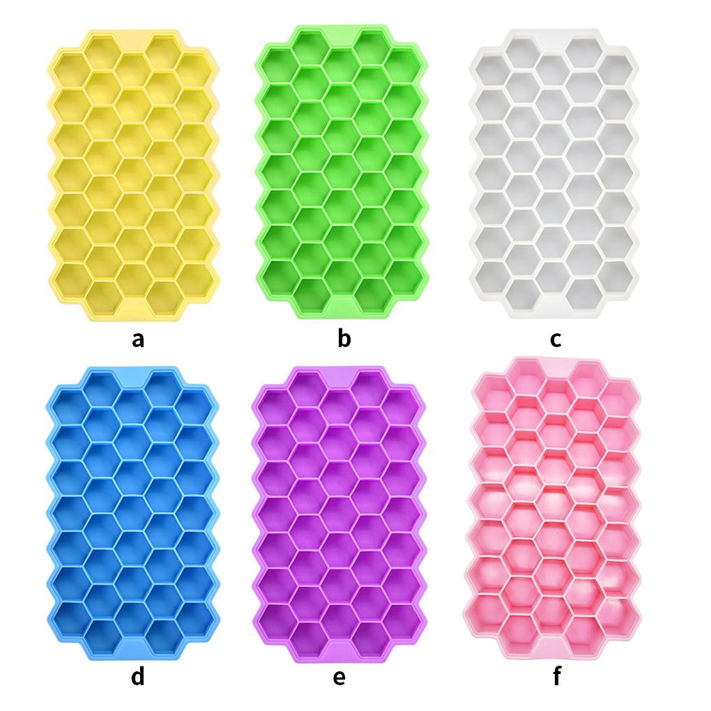 Cetakan Es Silikon DIY Puding Jelly Cube Tray 37kisi Honeycomb Ice