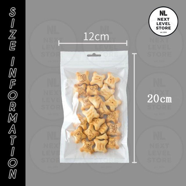 Plastik Klip Aksesoris 12x20 cm Ziplock Putih White Zipper Premium