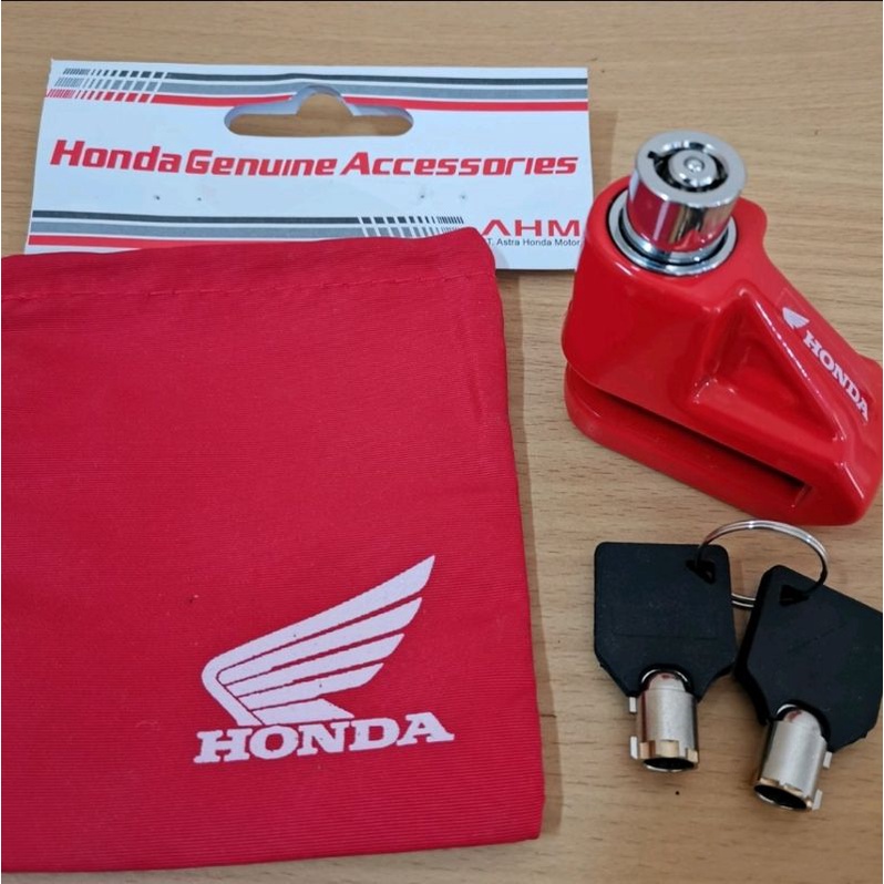 KUNCI DISC CAKRAM HONDA DISC LOCK UNIVERSAL WARNA MERAH