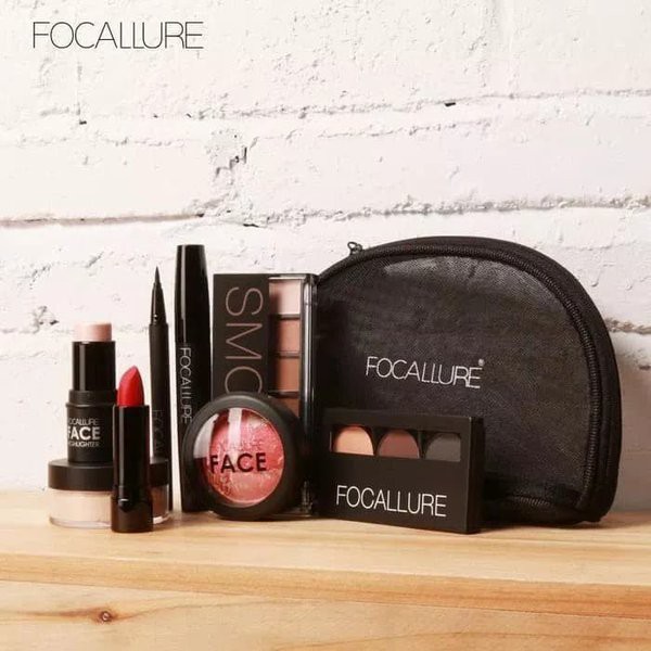 Promo  FOCALLURE Set 8 in 1 With Pouch Original Make Up Wanita  Murah