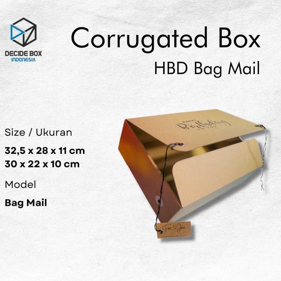 

Limited - Decide Box Indonesia - Corrugated Box Bag Mail Model Happy Birthday / Kotak Kado Ulang Tahun atau Happy Birthday Model Bag Mail.