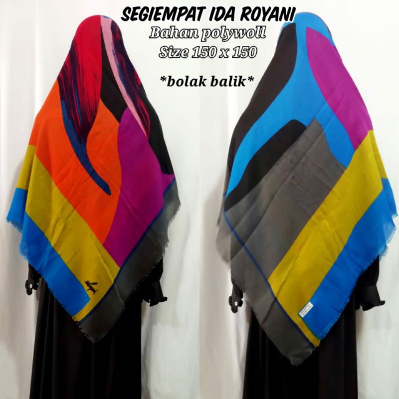 Jilbab Segiempat Ida Royani Bolak Balik Motif Syari