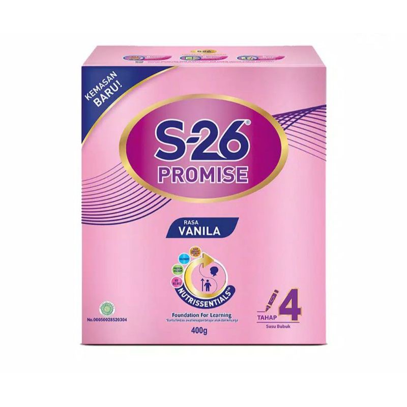 S26 Promise Tahap 4 Vanila 400gr/Susu Pertumbuhan Anak S-26 Promise Box Tahap 4 400gr