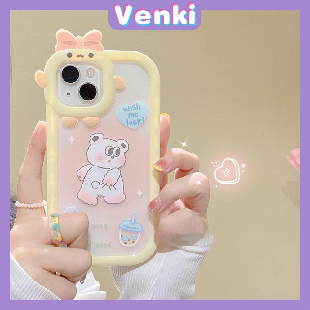 iPhone Case Silicone Soft Case Clear Case Airbag Shockproof Protection Camera Shiny Feel Bear Cartoon Cute Compatible For iPhone 11 Pro Max 13 Pro Max 12 Pro Max 7Plus xr XS Max