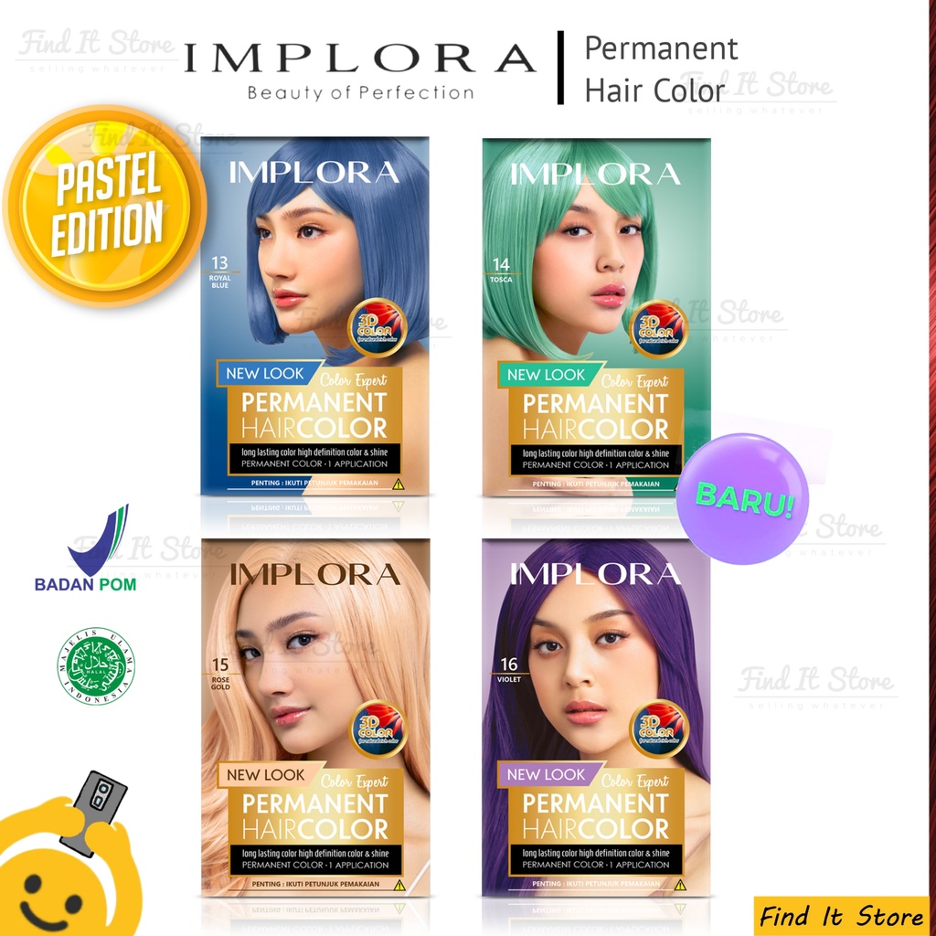 Implora Permanent Hair Color | Cat / Pewarna Rambut | BPOM