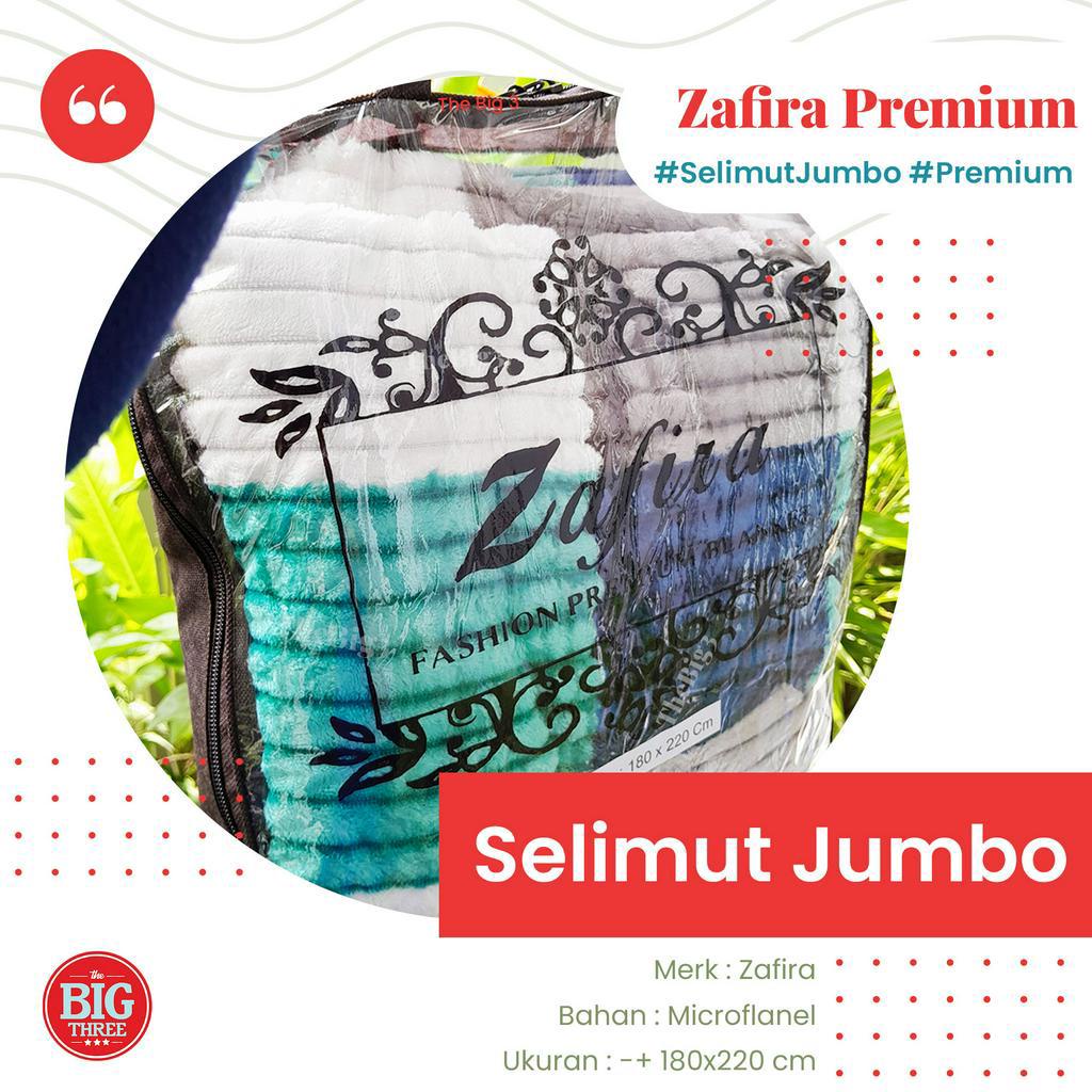 Zafira Selimut Jumbo Premium 200x210 Lembut &amp; Mewah Luxury Colourfull Blanket Motif Minimalis Merah Biru Maroon Ungu Pink Hijau - TBT