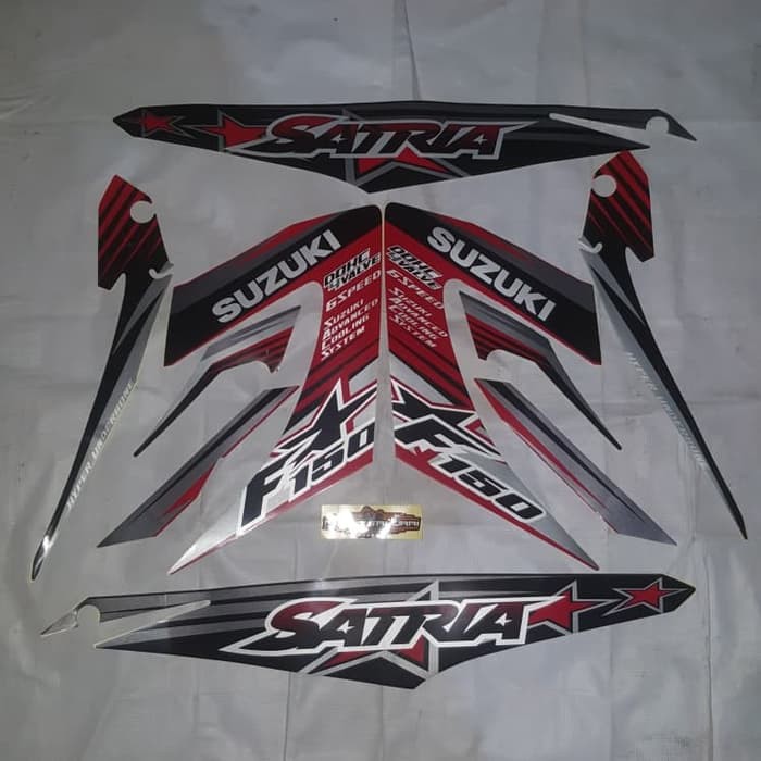 Striping Satria FU 2014 Merah Hitam Ori