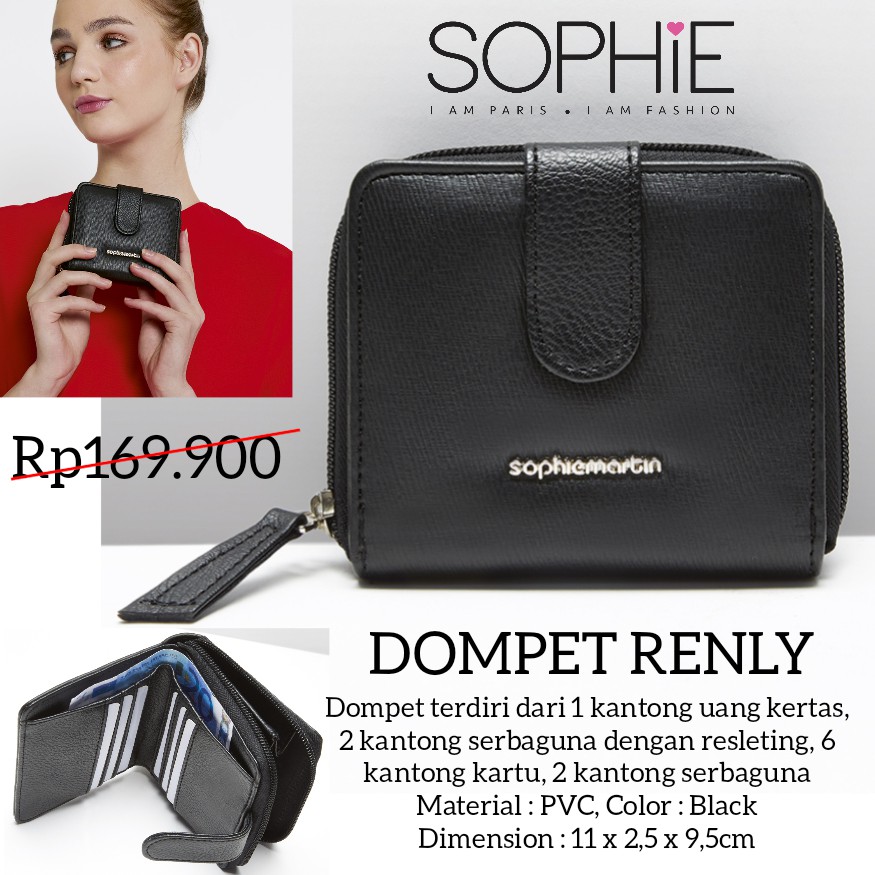 DOMPET RENLY SOPHIE MARTIN PARIS PROMO DOMPET HITAM WANITA