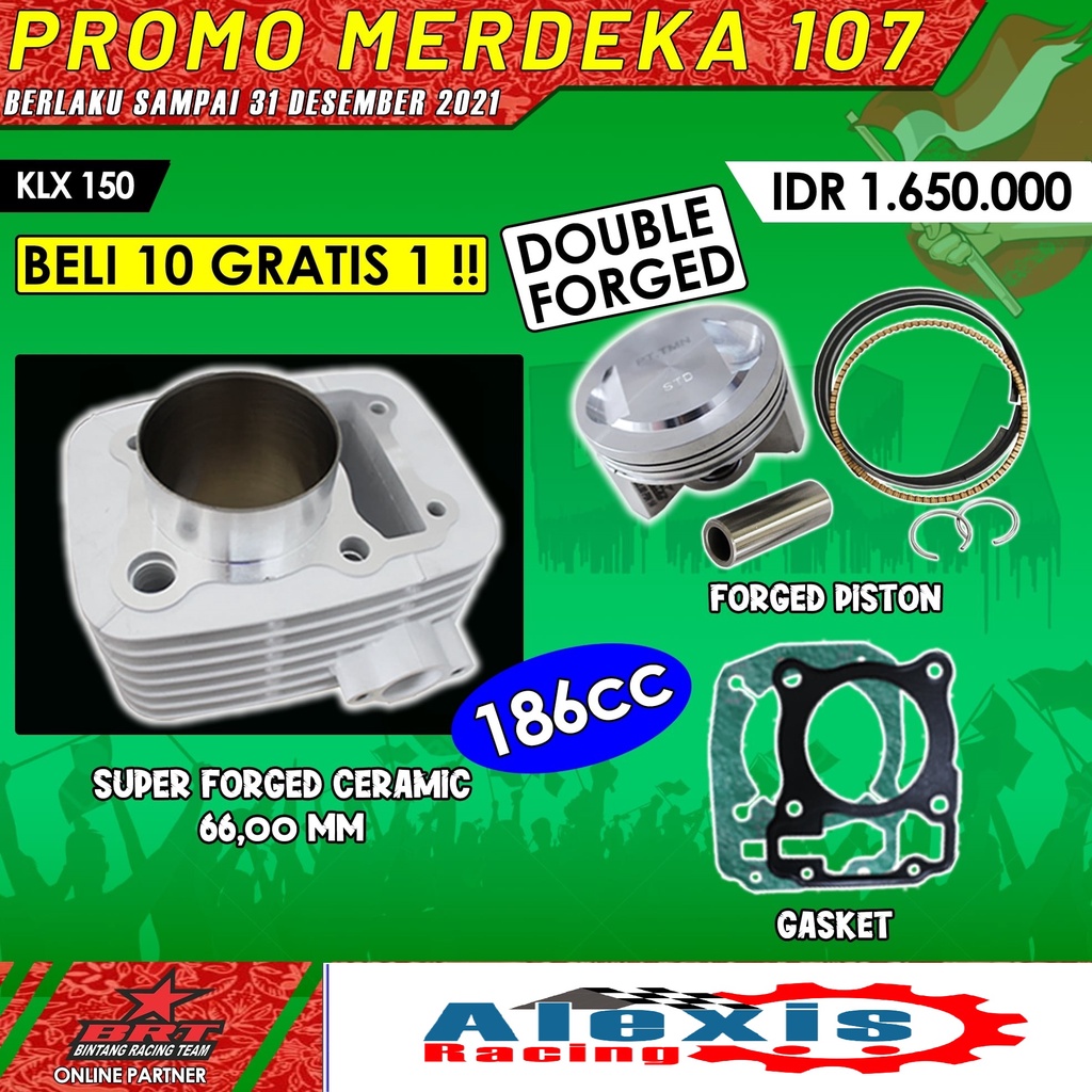 Promo Paket 107 BRT Bore Up Trabas KLX 140 150 BF D-Tracker Blok Ceramic piston 66 mm 66mm