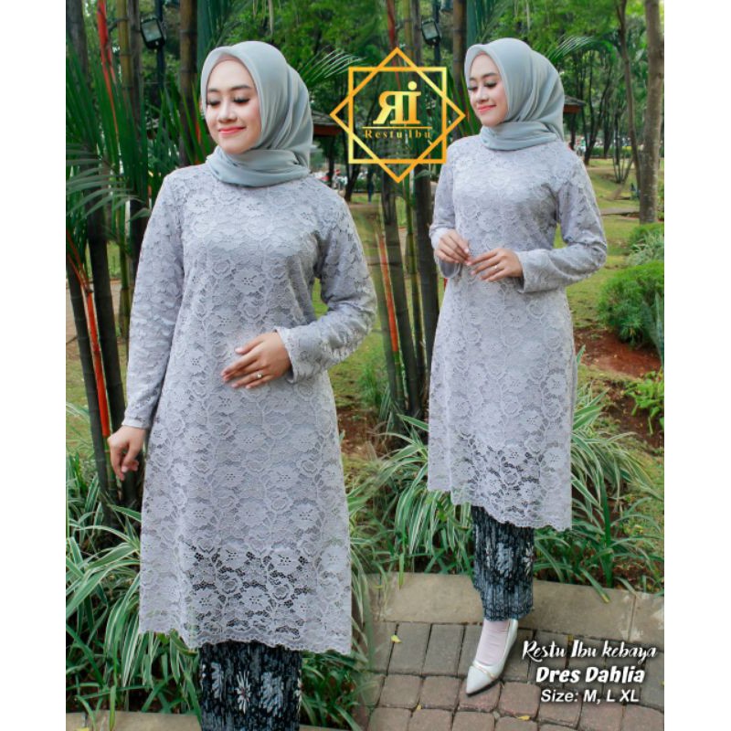 NEW PICT!!! SETELAN KEBAYA DRESS DAHLIA JUMBO / KEBAYA TUNIK DAHLIA / TUNIK BIG SIZE