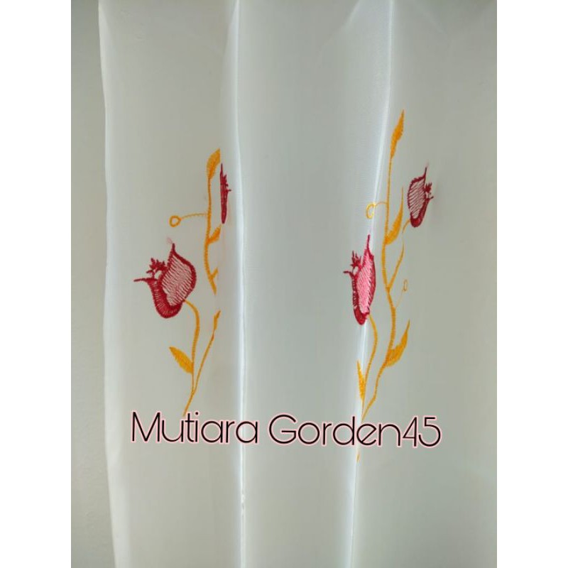 GORDEN Hordeng Murah Dalaman Gorden Vitrase Tulip MERAH Lebar 2 Meter