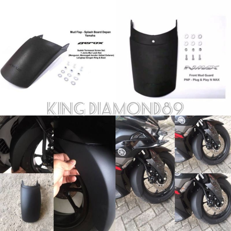 Mud Flap sambungan spakbor Depan Nmax Aerox Bahan plastik ABS